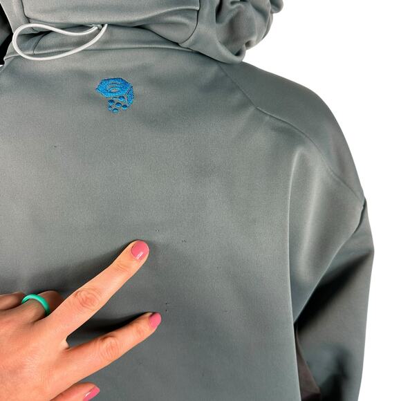 MOUNTAIN HARDWEAR Men's Teal Green Full Zip Hooded Airshield Jacket Size Small - Picture 10 of 10